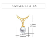 Freshwater Pearl Necklace Celtic Knot 14K Real Gold Necklace Jewelry Anniversary Gifts for Women Girls