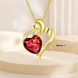10K 14K 18K Gold Personalized Birthstone Heart Pendant Necklace