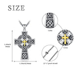 14K Gold Plated Celtic Vikin Cross Pendant Necklace Irish Jewelry Religious Protective Gift