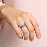Sterling Silver 2-5 Birthstones Family Ring Gifts for Mother's Day