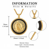 14K Gold Plated Serenity Prayer Hand Necklace Catholic Religious Jewelry Gift