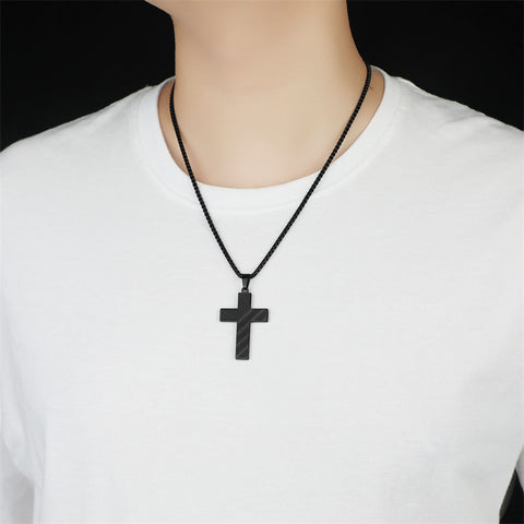 Stainless Steel Inspirational Bible Verse American Flag Pendant Necklace for Men
