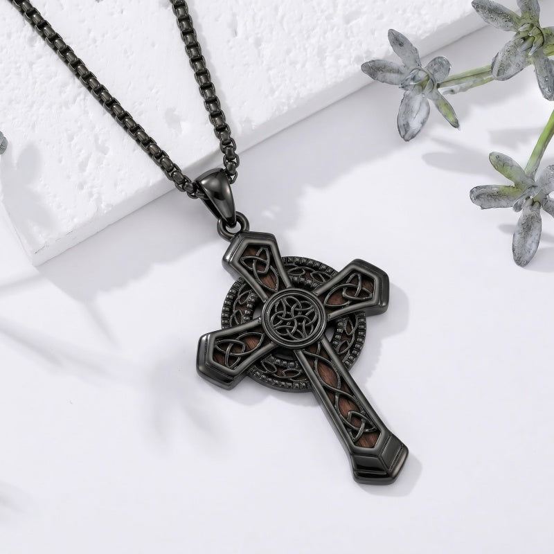 14K Gold Plated Wooden Pendant Necklace Beliefs jewelry