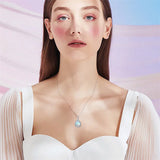 Sterling Silver Moonstone Teardrop Father Daughter Mother Daughter Pendant Necklace