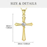 14K Gold Plated Cross Pendant Necklace Faith Jewelry Gift for Women