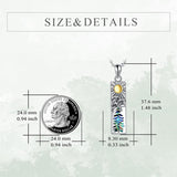 Sterling Silver Mountain Bear Pine Tree Sun Ocean Snowy Mountain Pendant Necklace