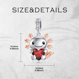 Sterling Silver Birthstone Axolotl  Bead Charm for Axolotl Lovers