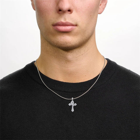 Sterling Silver Cross Christian Pendant Necklace