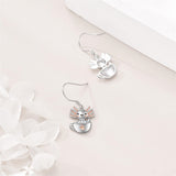 Drop Earrings for Women 925 Sterling Silver Teacup Dangle Earrings for Girls Cute Animal Earrings Animal Jewelry Gift