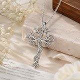 Sterling Silver Cross Pendant Necklace Gift for Anniversary Christmas