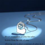 Sterling Silver Urn Necklace for Ashes for Women Ashes Keepsake Pendant Memorial Jewelry Gifts for A Loss of Loved Ones