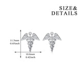 Sterling Silver Medical Symbol Studs Earrings