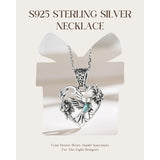 Sterling Silver Vintage Heart-Shaped Hummingbird Pendant Necklace