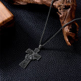 Sterling Silver Marines Cross Pendant Necklace for Men