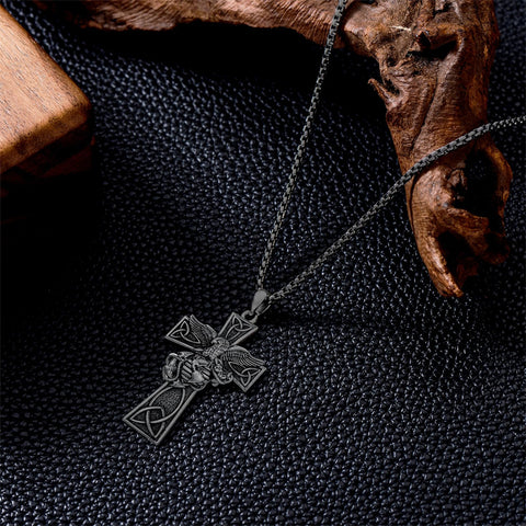 Sterling Silver Marines Cross Pendant Necklace for Men