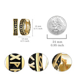 14K Gold Plated Viking  Hoop Earrings for Men