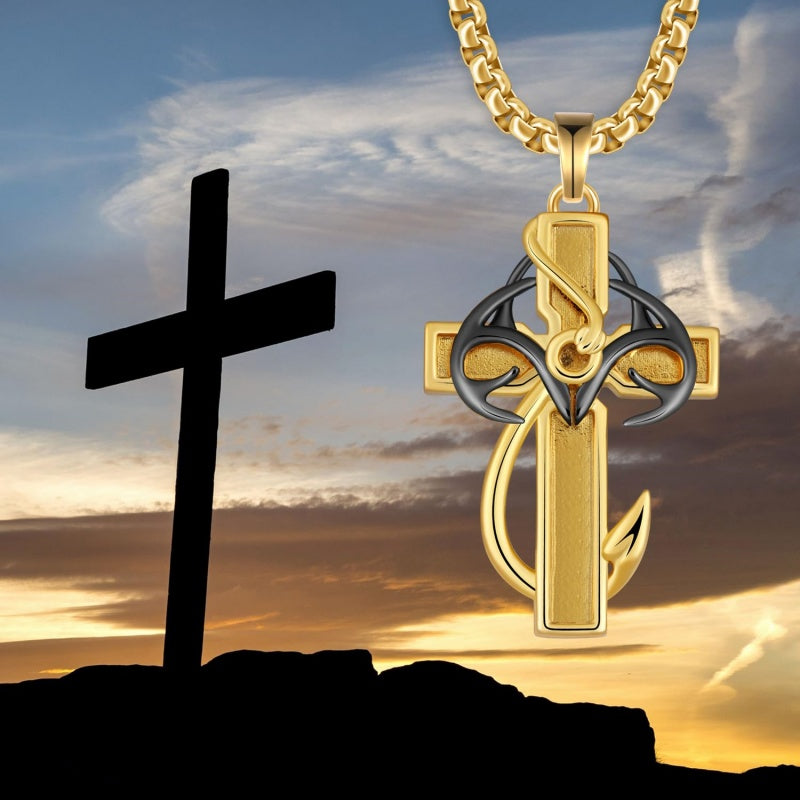 14K Gold Plated  Cross Necklace Religious Amulets Jewelry Gifts