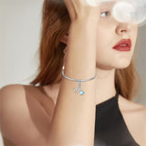 Sterling Silver Moonstone Initial Alphabet Charm Beads