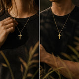 Cross Pendant Necklace  14K Gold Plated Christian Faith Jewelry
