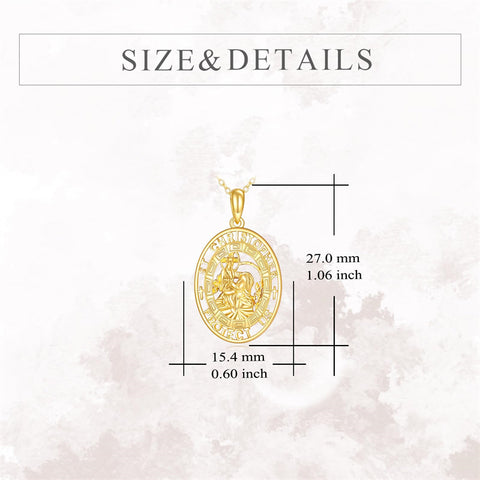 14K Gold St Christopher St Florian St Joseph St Jude St Michael St Patrick Pendant Necklace