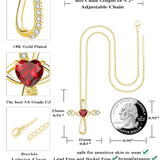 14K Gold Plated Heart Birthstone Infinity Religious Cross Pendant Necklace for Women