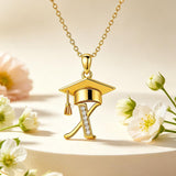 Initial  Graduation 14K Gold Plated Inspiring Grad Pendant Necklace Graduations Jewelry Gifts