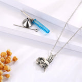 Hummingbird Cremation Necklace for Ashes 925 Sterling Silver Flower Bird Urn Pendant Keepsake Jewelry Memorial Gift for Women