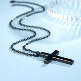 Stainless Steel Simple Men’s Stainless Steel Cross Pendant Chain Necklace for Men Women, 20-24 Inches Chain