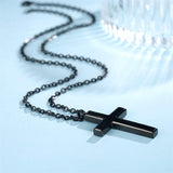 Simple Men’s Stainless Steel Cross Pendant Chain Necklace for Men Women, 20-24 Inches Chain