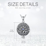 Sterling Silver Viking Dragon Eagle Wolf Animal Pendant Necklace for Men
