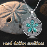 Sterling Silver Turquoise Sand Dollar Pendant Necklace