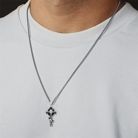 Sterling Silver Cross Christian Pendant Necklace