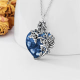 Sterling Silver Heart TearDangle Crystal Rose Cremation Urn Necklace for Ashes