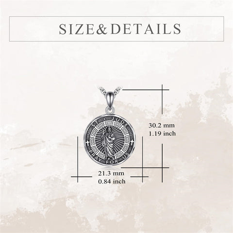 Sterling Silver Saint Gabriel,Saint Jude,Saint Benedict,Saint Patrick ,Saint Peregrine Pendant Necklace