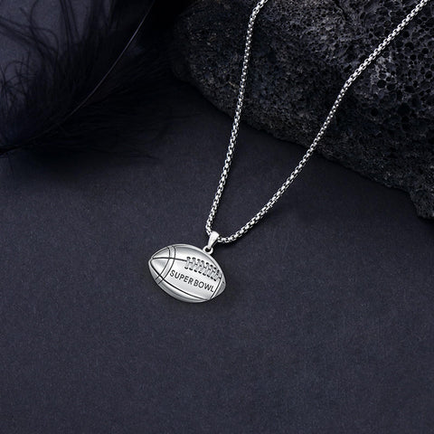 Sterling Silver Hockey Basketball Baseball Soccer Football Sports Pendant Necklace