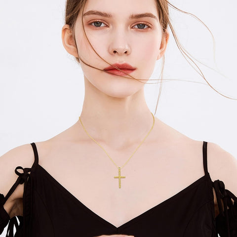 14K Gold Plated  Cross Necklace for Women Christian Jewelry  Birthday Christmas Gift