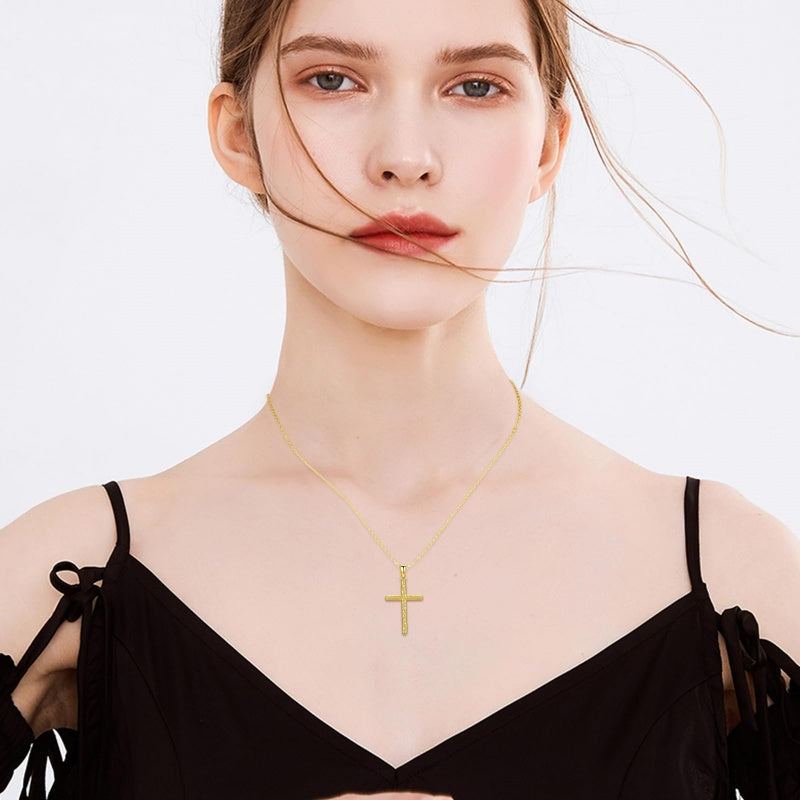 14K Gold Plated  Cross Necklace for Women Christian Jewelry  Birthday Christmas Gift