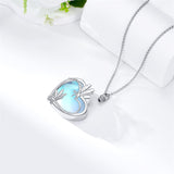 Sterling Silver Moonstone Dragonfly Urn Necklace for Ashes