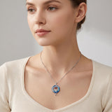 Sterling Silver Blue Crystal  Tree of Life Raccoon Bunny Cat Corgi  Pendant  Necklace  Anniversary Birthday Gifts