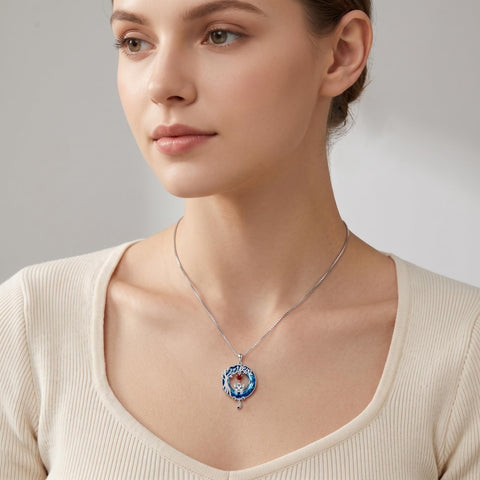 Sterling Silver Blue Crystal  Tree of Life Raccoon Bunny Cat Corgi  Pendant  Necklace  Anniversary Birthday Gifts