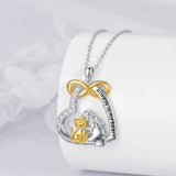 Sterling Silver Bunny Girl Pendant Necklace With Engraved Always in My Heart