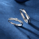 Copper Cubic Zirconia Cross  Adjustable Couple Rings