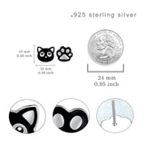 Black Cat Earrings for Girls 925 Sterling Silver Black Cat Stud Earrings Kawaii Cat Jewelry Gifts for Girls Women