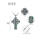 14K Gold Plated Celtic Vikin Cross Pendant Necklace Irish Jewelry Religious Protective Gift