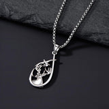 Sterling Silver Deer Bass Fish Wild Duck Fish Hook Pendant Necklace Hunting Jewelry Gifts for Men