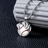 Sterling Silver Bear Claw Basketball Baseball Football Sports Pendant Necklace for Men