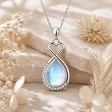 Sterling Silver Teardrop Gemstone Rose Butterfly Infinity Heart Necklace for Women