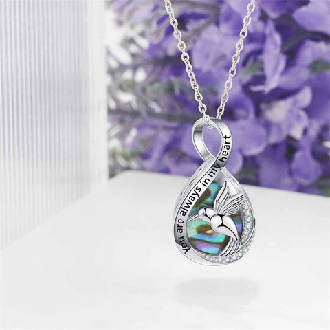 Hummingbird Urn Necklaces for Ashes of Loved One Sterling Silver Cremation Butterfly Jewelry for Women Heart Urn