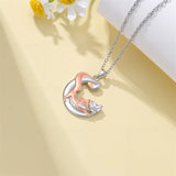 Sterling Silver 12 Month Birthstone Fox Pendant Necklace for Women