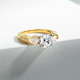 Sterling Silver 3 Stone 3CT/5CT Moissanite Engagement Ring Promise Anniversary Ring for Women